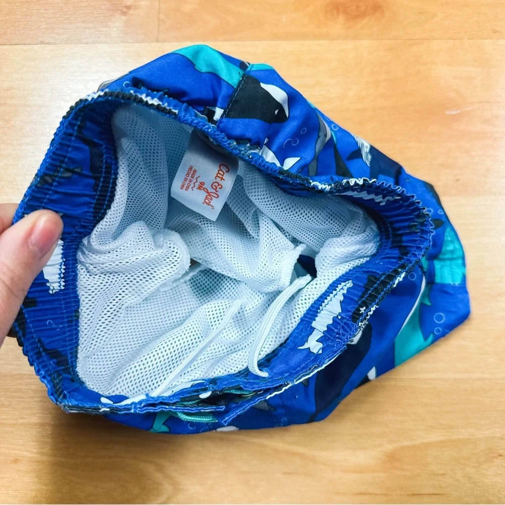 Cat & Jack Blue Whale Graphic Swim Shorts Baby Boys Size 9M
